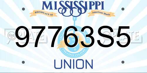 97763S5 Mississippi License Plate