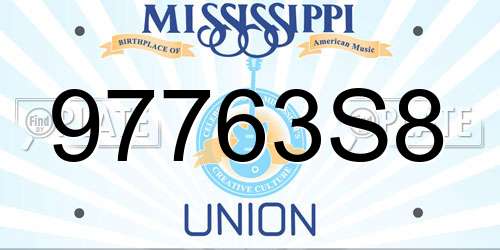 97763S8 Mississippi License Plate