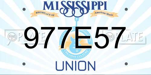 977E57 Mississippi License Plate