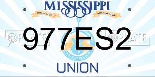 977ES2 Mississippi License Plate