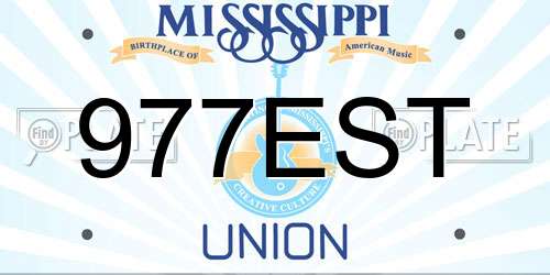 977EST Mississippi License Plate