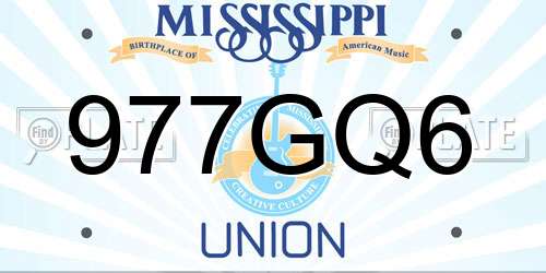 977GQ6 Mississippi License Plate