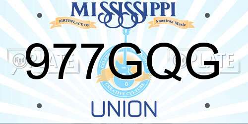 977GQG Mississippi License Plate