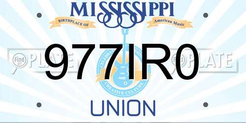 977IR0 Mississippi License Plate