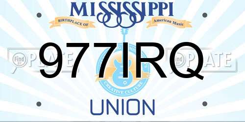 977IRQ Mississippi License Plate