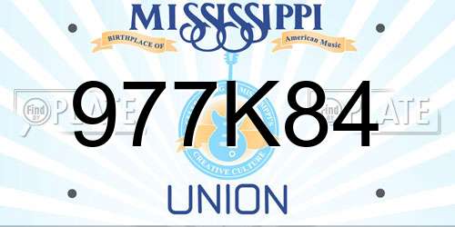 977K84 Mississippi License Plate