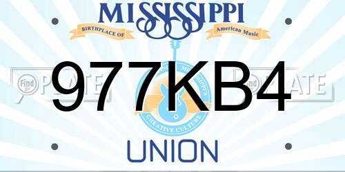977KB4 Mississippi License Plate