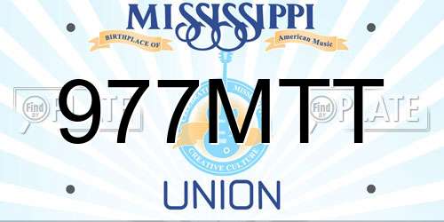 977MTT Mississippi License Plate