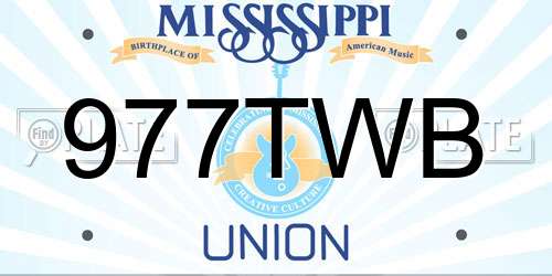 977TWB Mississippi License Plate