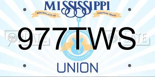 977TWS Mississippi License Plate