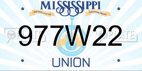 977W22 Mississippi License Plate