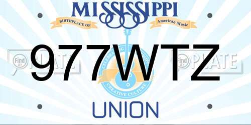 977WTZ Mississippi License Plate