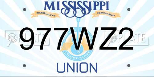 977WZ2 Mississippi License Plate
