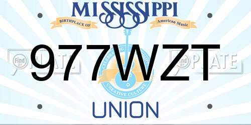 977WZT Mississippi License Plate