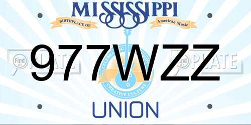 977WZZ Mississippi License Plate