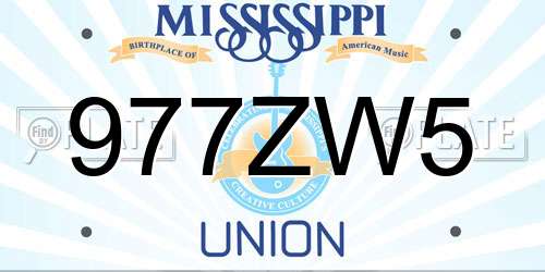 977ZW5 Mississippi License Plate