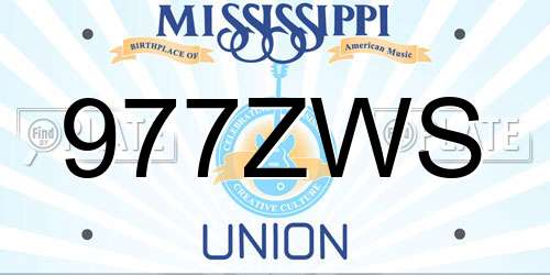 977ZWS Mississippi License Plate
