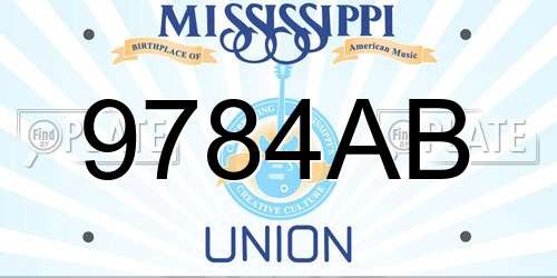 9784AB Mississippi License Plate