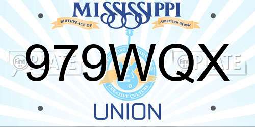 979WQX Mississippi License Plate