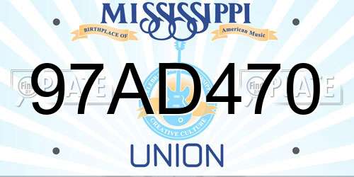 97AD470 Mississippi License Plate