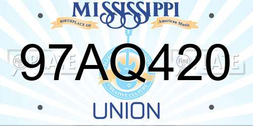 97AQ420 Mississippi License Plate