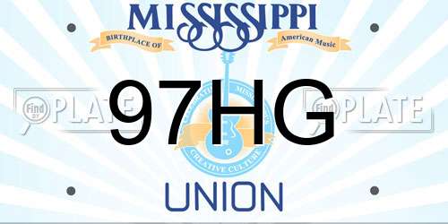 97HG Mississippi License Plate