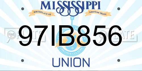 97IB856 Mississippi License Plate
