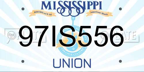 97IS556 Mississippi License Plate
