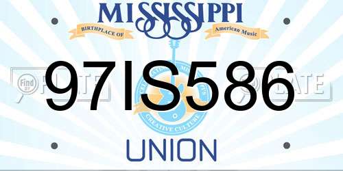 97IS586 Mississippi License Plate