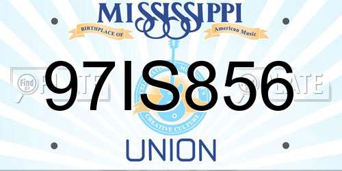 97IS856 Mississippi License Plate