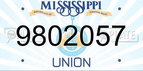 9802057 Mississippi License Plate