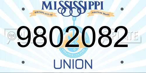 9802082 Mississippi License Plate