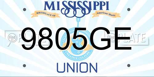 9805GE Mississippi License Plate