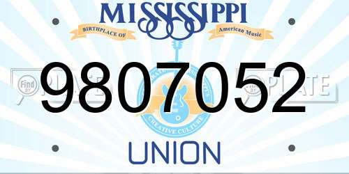 9807052 Mississippi License Plate