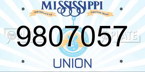 9807057 Mississippi License Plate