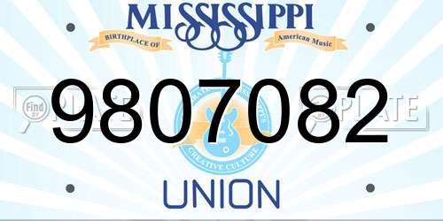 9807082 Mississippi License Plate