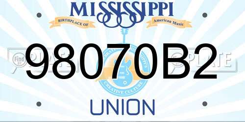 98070B2 Mississippi License Plate