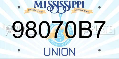 98070B7 Mississippi License Plate