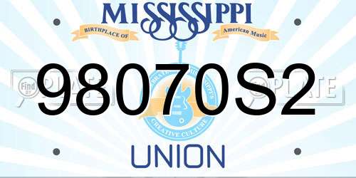 98070S2 Mississippi License Plate