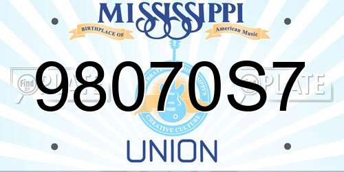 98070S7 Mississippi License Plate