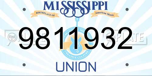 9811932 Mississippi License Plate