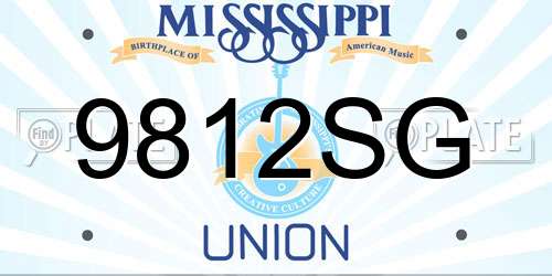 9812SG Mississippi License Plate