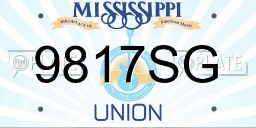 9817SG Mississippi License Plate