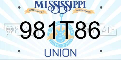 981T86 Mississippi License Plate