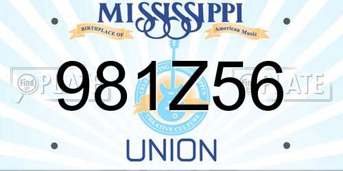 981Z56 Mississippi License Plate