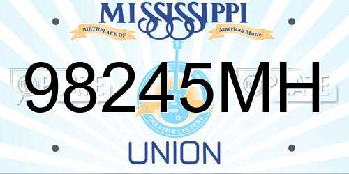 98245MH Mississippi License Plate