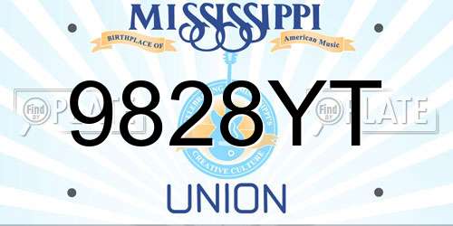 9828YT Mississippi License Plate