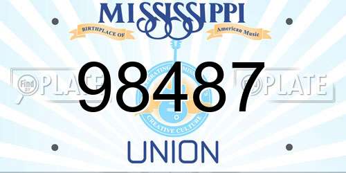98487 Mississippi License Plate