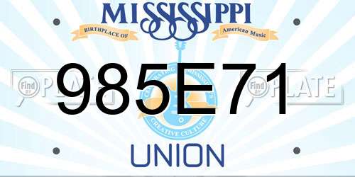985E71 Mississippi License Plate