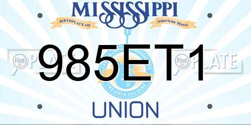985ET1 Mississippi License Plate